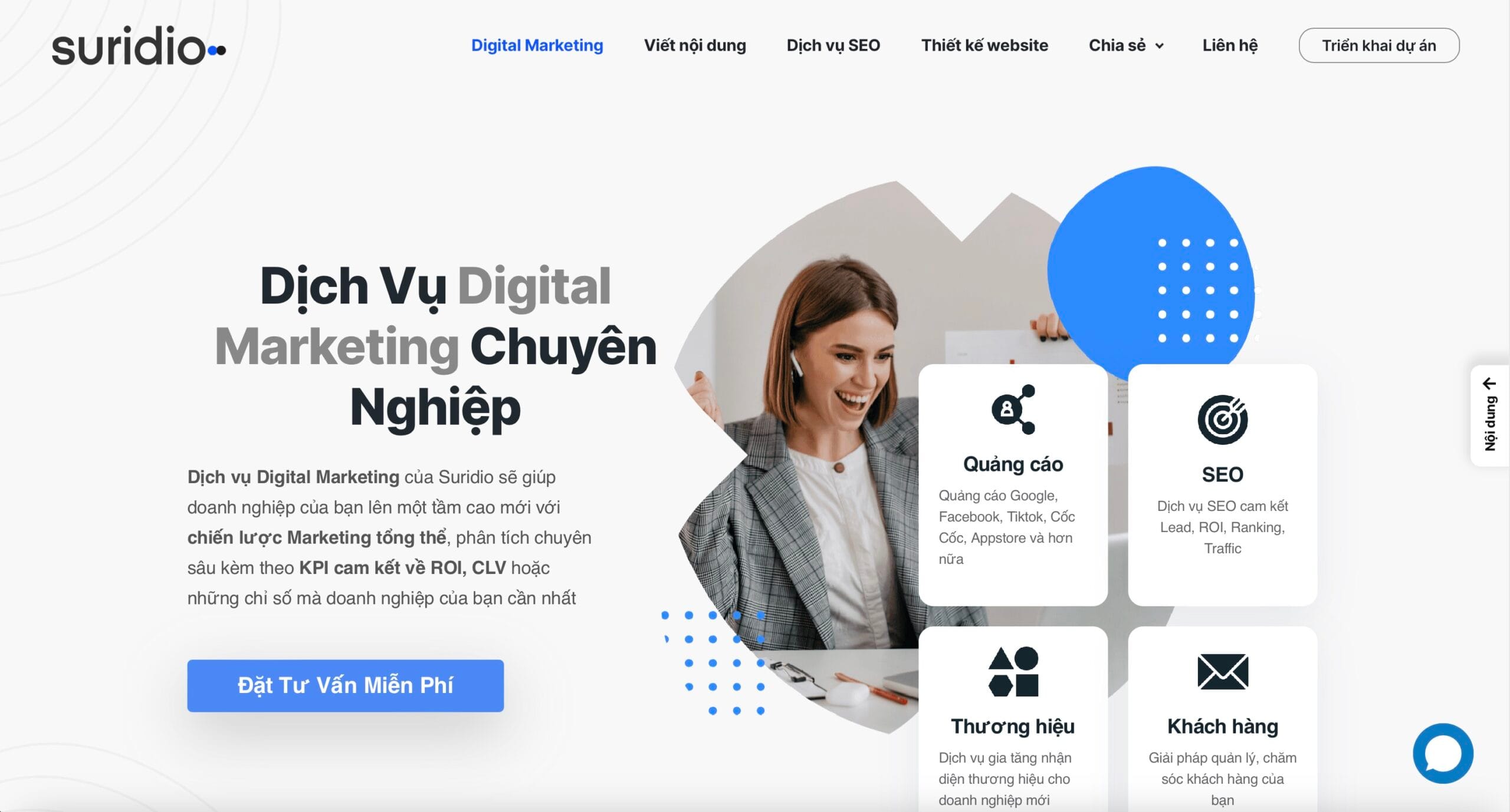 thiết kế website Suridio.com