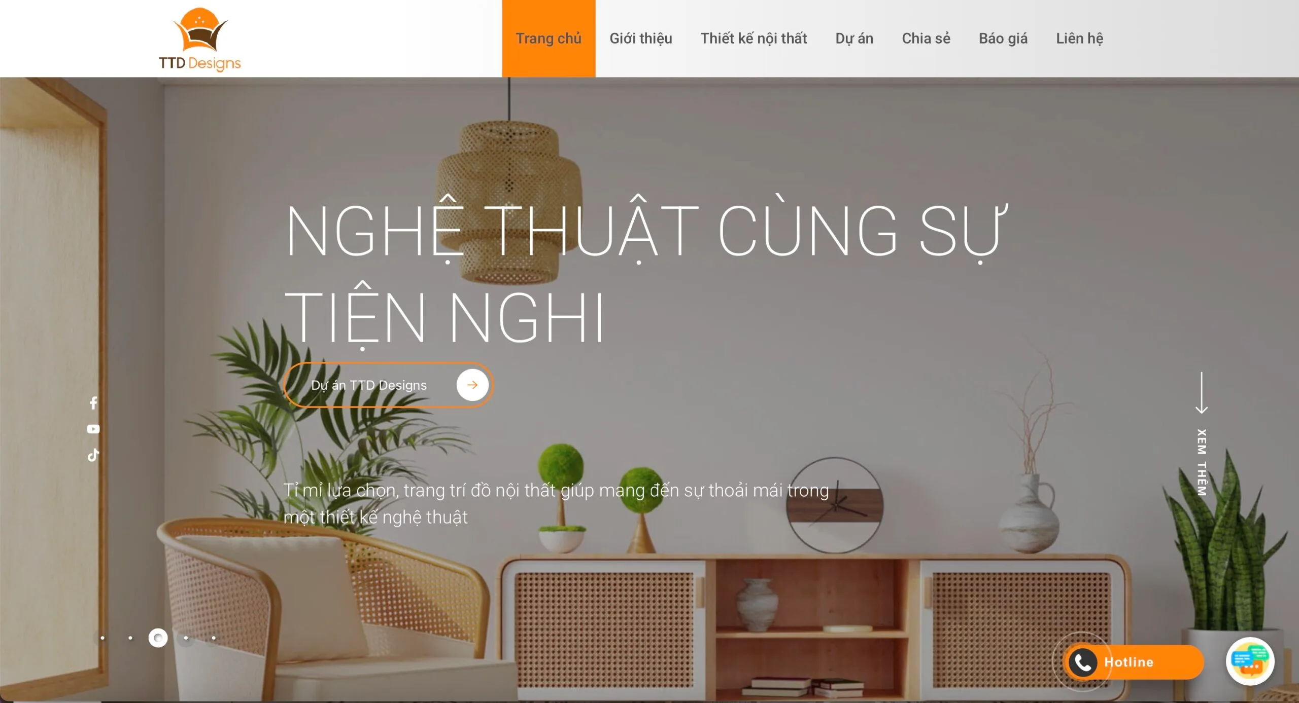 Trang chủ TTDDesigns với phong cách Wabisabi