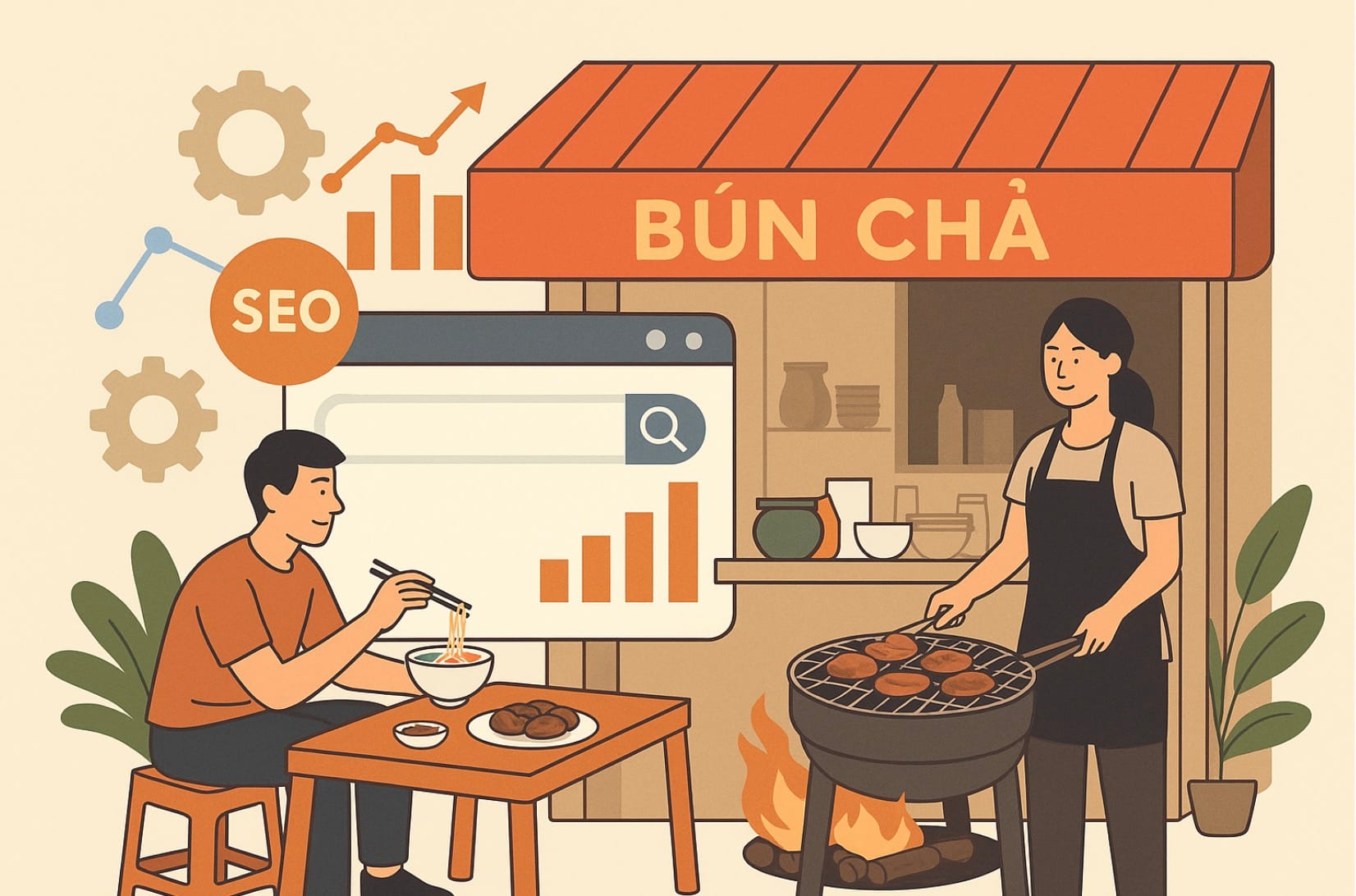 chi phí làm SEO quán bún chả