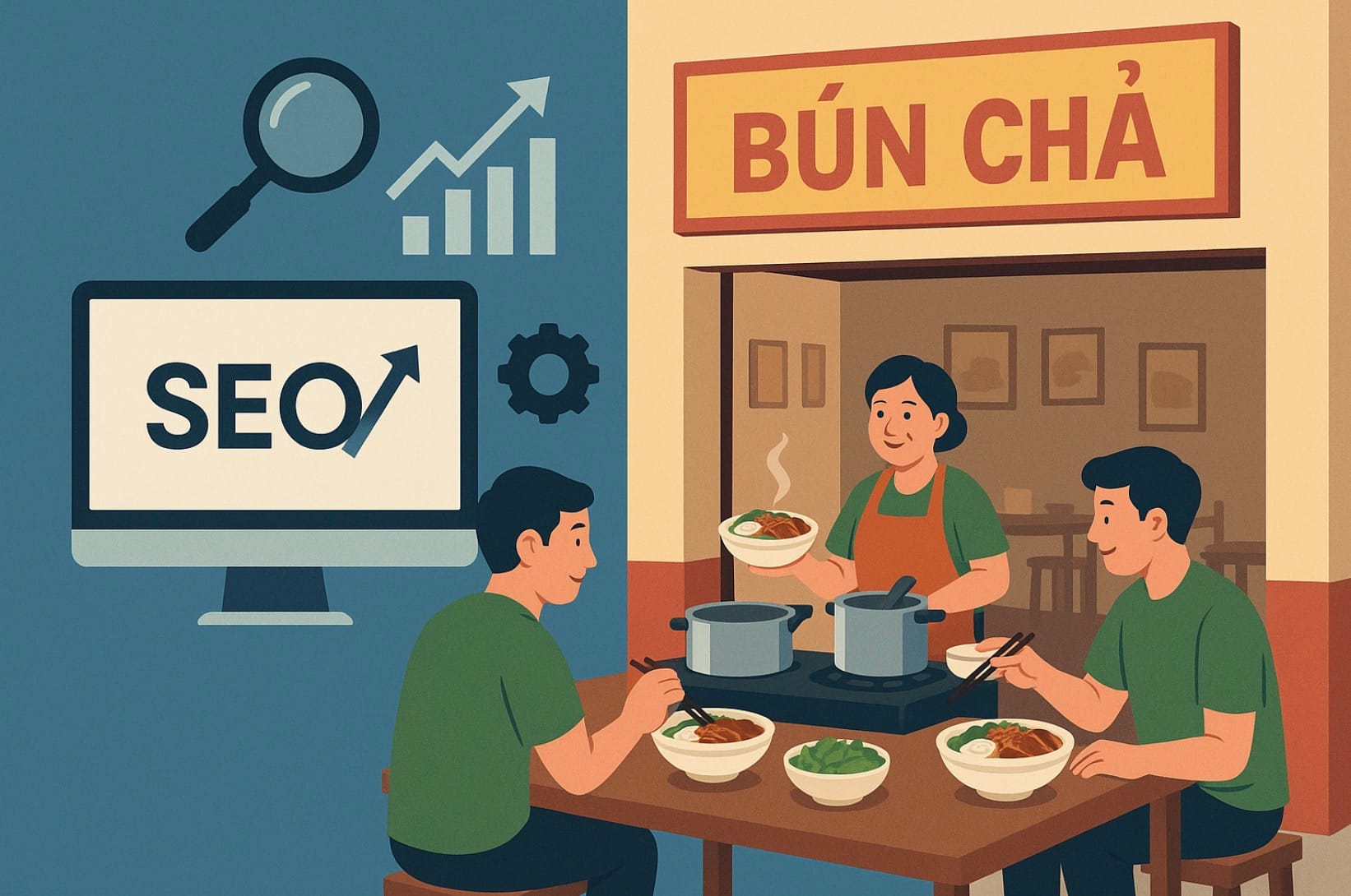 Dịch vụ SEO giá rẻ cho quán bún chả Hà Nội
