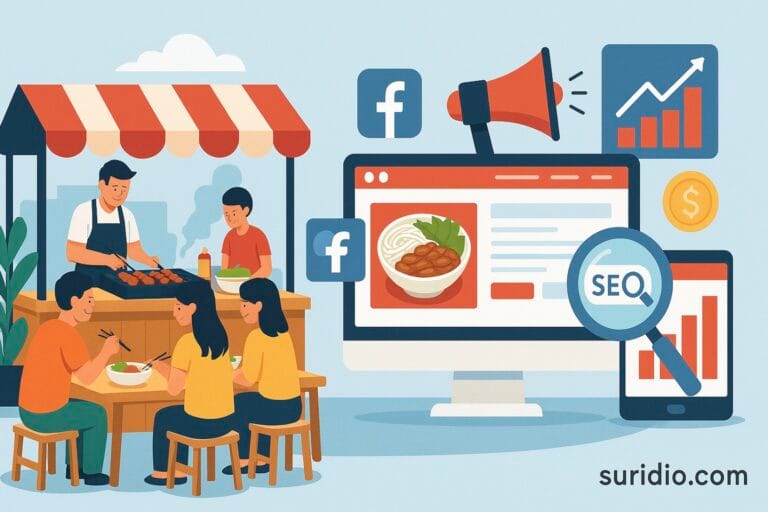 triển khai digital marketing cho quán bún chả